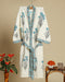 Blue Buta Hand Block Print Waffle Cotton Bathrobe (BROB13)